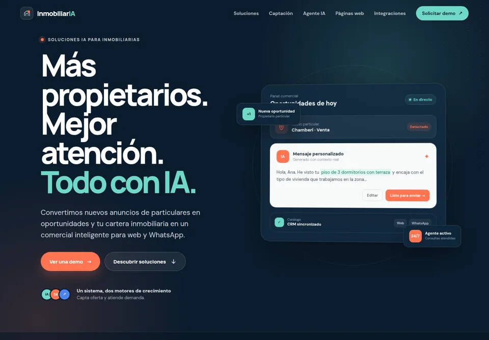 InmobiliarIA — captura de la plataforma