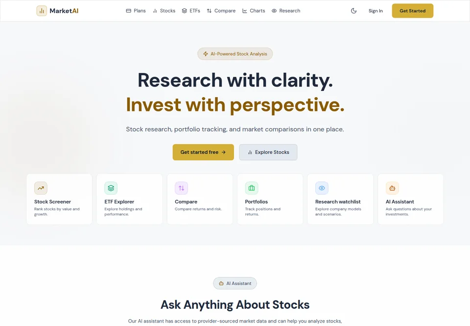 Market Flow de IA — captura de la plataforma