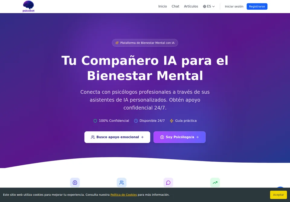 Psicobot — captura de la plataforma